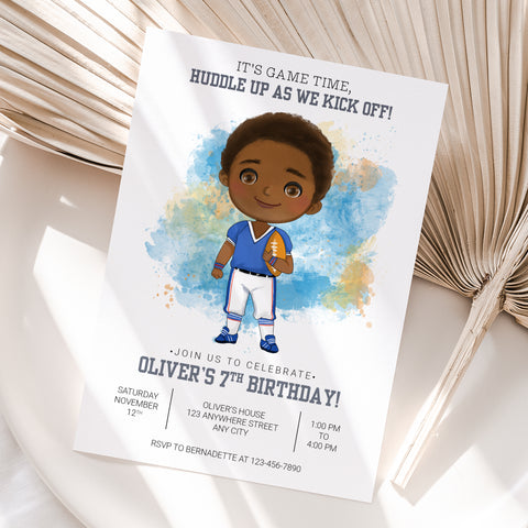 Personalized American Football Birthday Invitation – Digital JPG File for Any Age (Version 3)