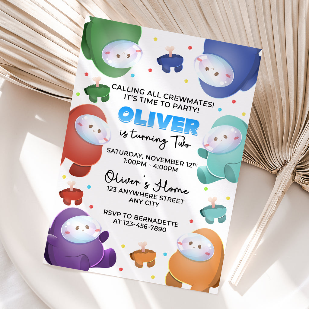 Among Us Birthday Invitation – Personalized Digital Printable Party Invite