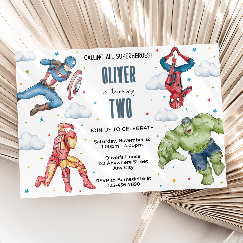 Personalized Avengers Birthday Invitation – Digital JPG File for Any Age (Version 5)