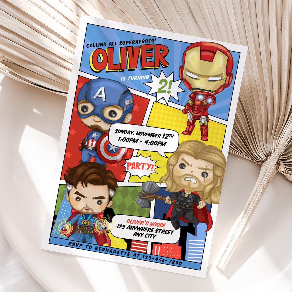 Personalized Avengers Birthday Invitation – Digital JPG File for Any Age (Version 7)