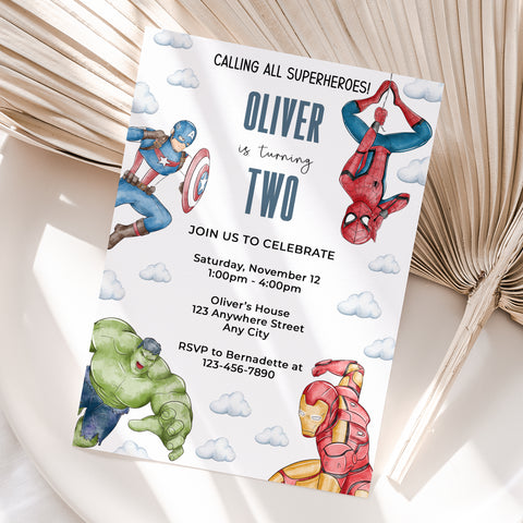 Personalized Avengers Birthday Invitation – Digital JPG File for Any Age