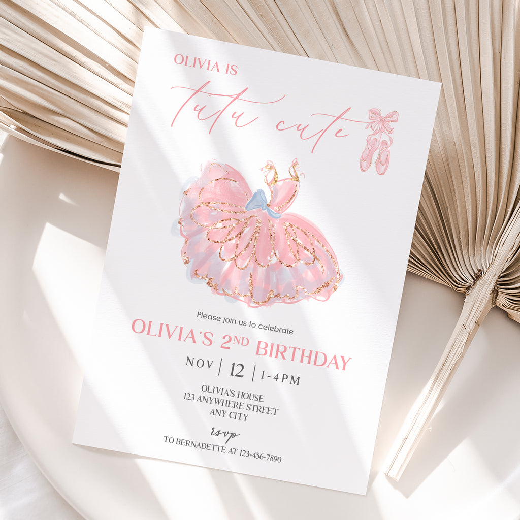 Personalized Ballerina Birthday Invitation – Digital JPG File for Any Age (Version 4)