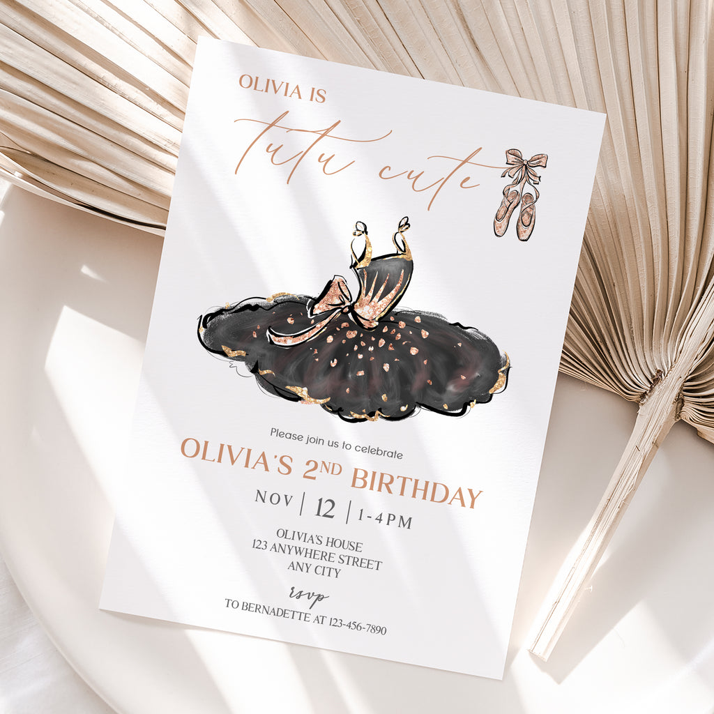 Personalized Ballerina Birthday Invitation – Digital JPG File for Any Age (Version 5)