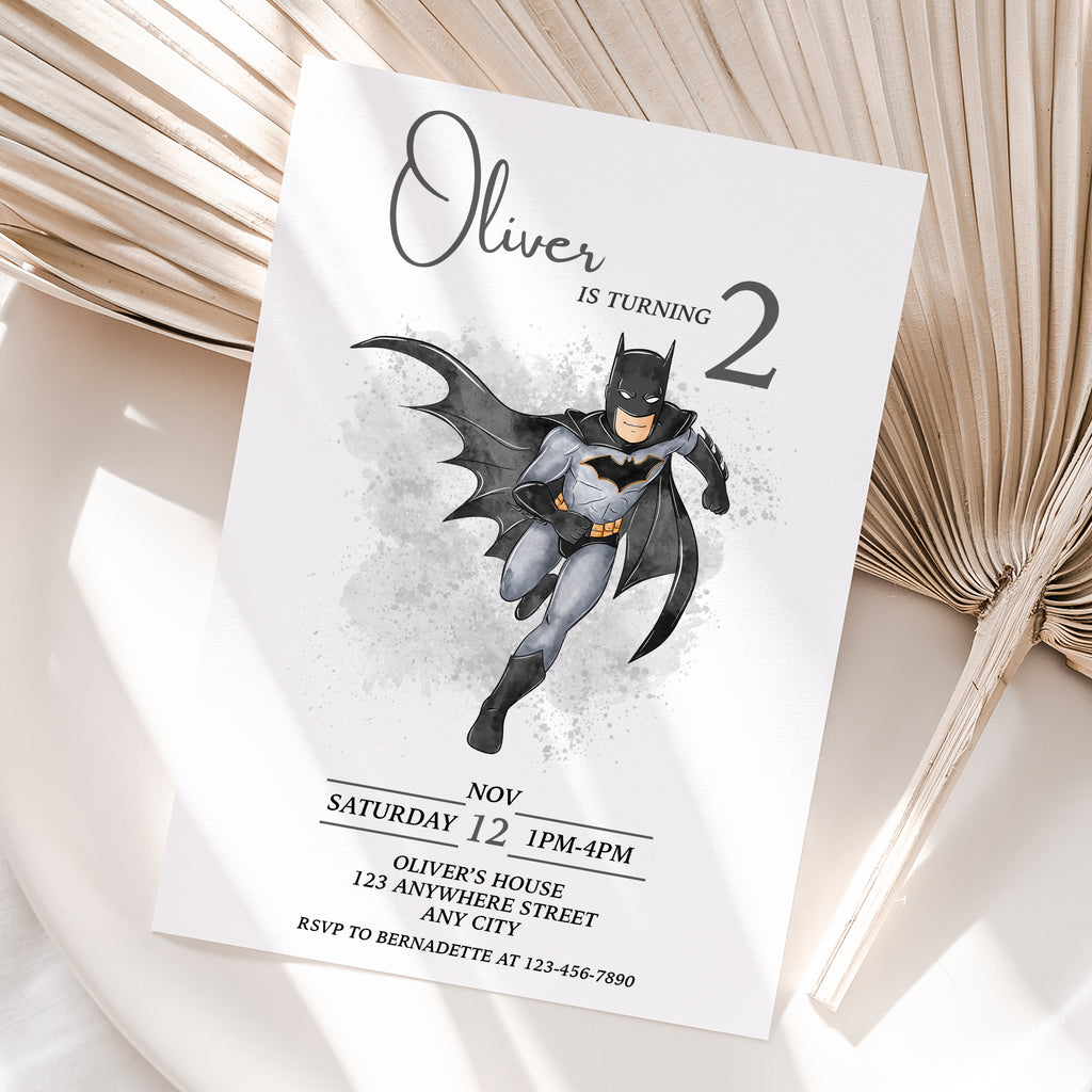 Personalized Batman Birthday Invitation – Digital JPG File for Any Age