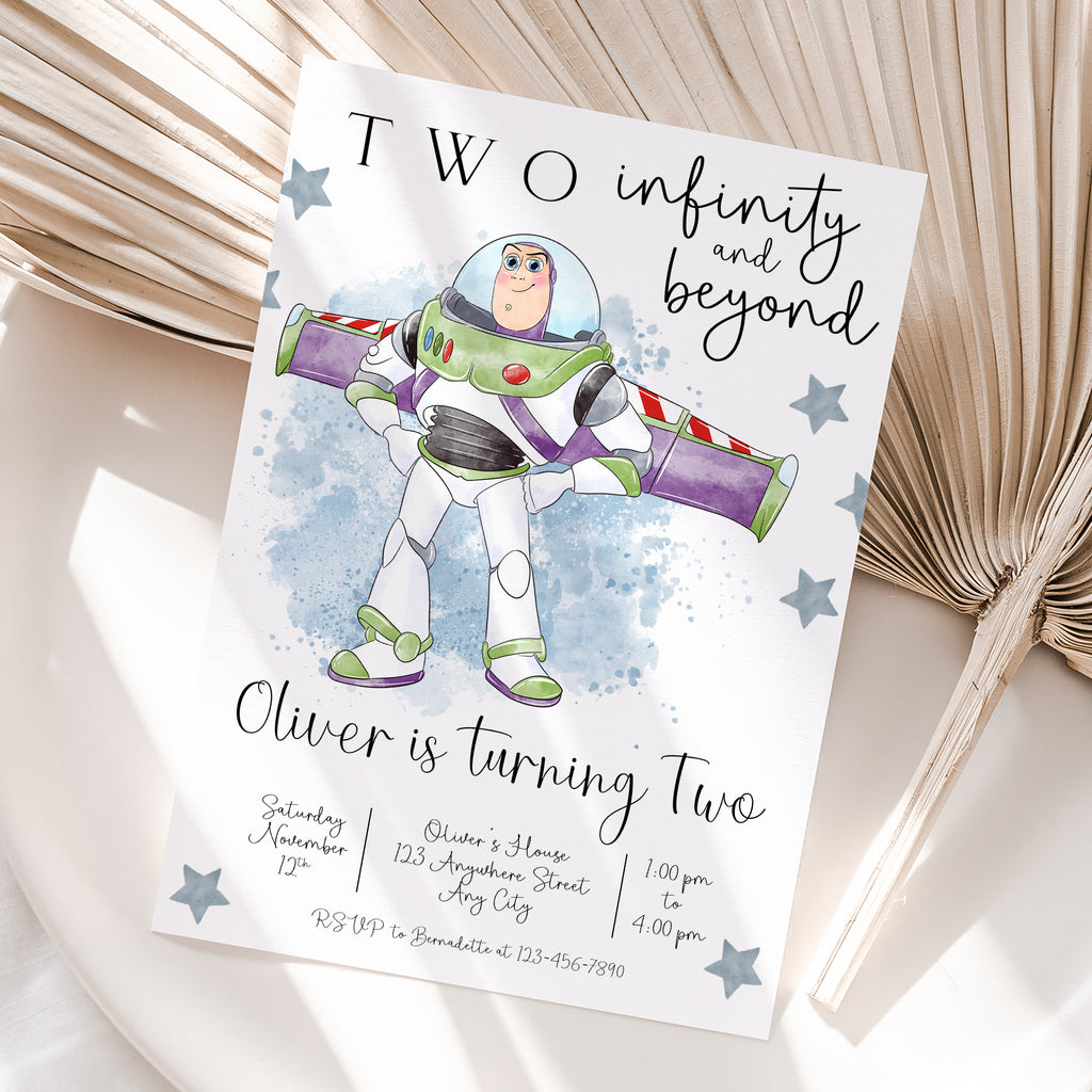 Personalized Buzz Lightyear 2nd Birthday Invitation – Digital JPG File
