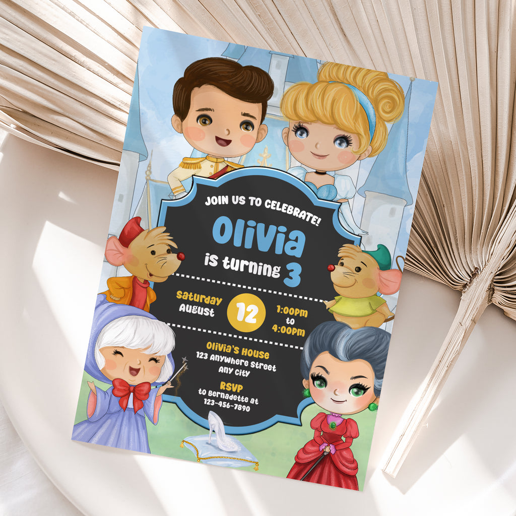 Personalized Cinderella Birthday Invitation – Digital JPG File for Any Age