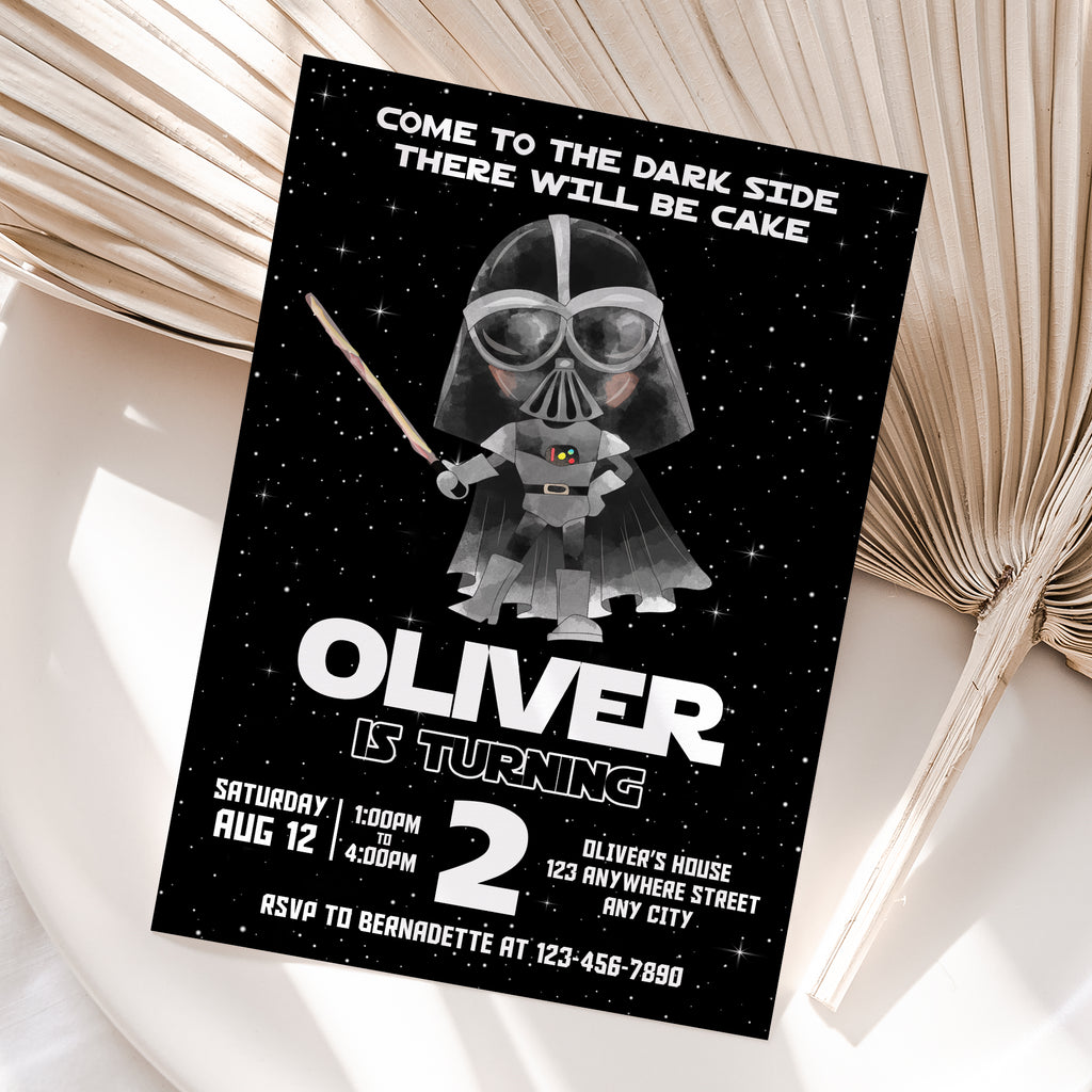 Personalized Darth Vader Birthday Invitation – Digital JPG File for Any Age