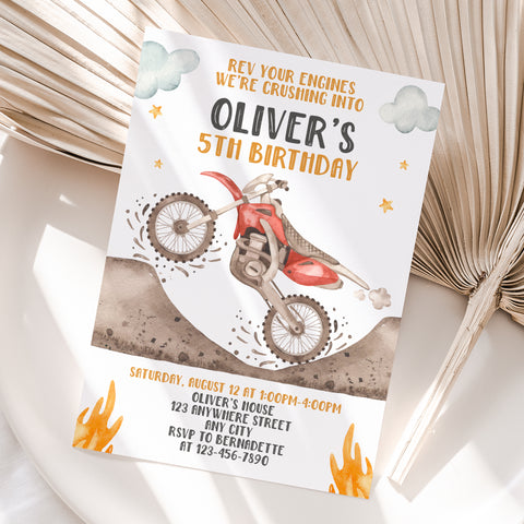 Personalized Dirt Bike Birthday Invitation – Digital JPG File for Any Age