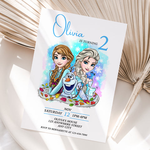Personalized Frozen Birthday Invitation – Digital JPG File for Any Age (Version 3)