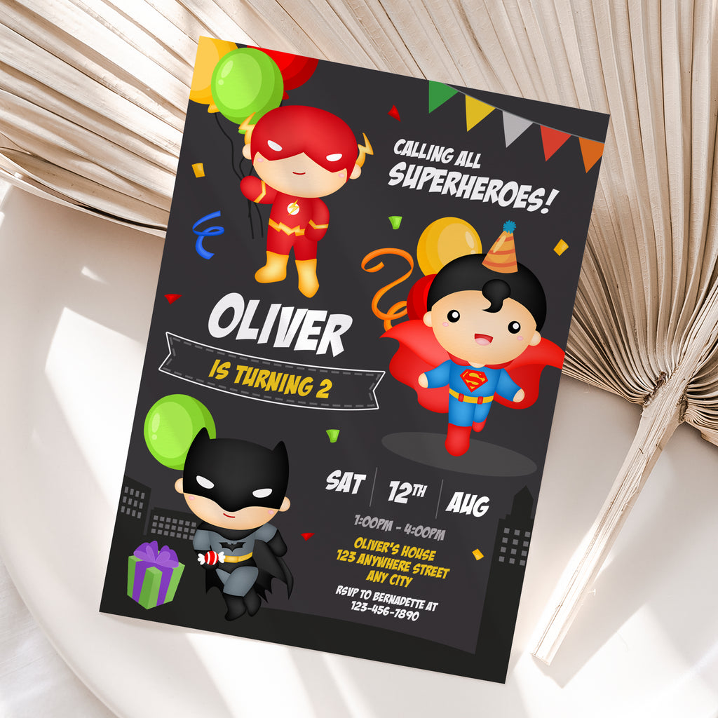 Justice League Birthday Invitation – Personalized Digital Printable Party Invite (Version 3)