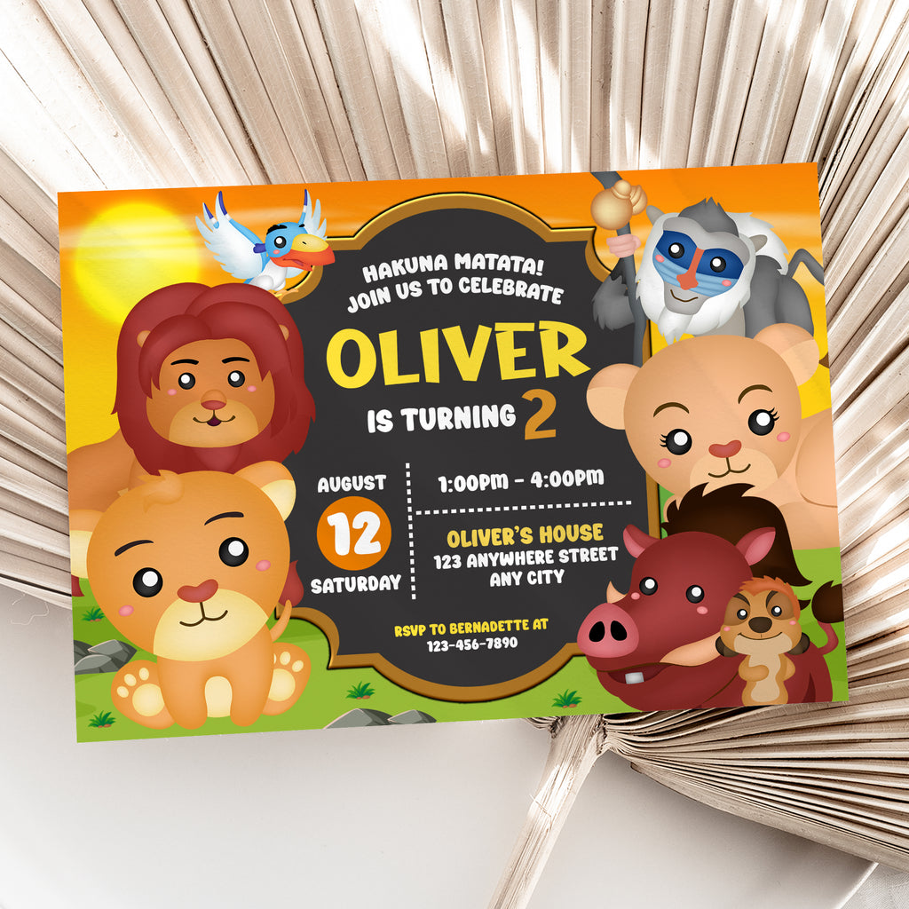 Lion King Birthday Invitation – Personalized Digital Printable Party Invite