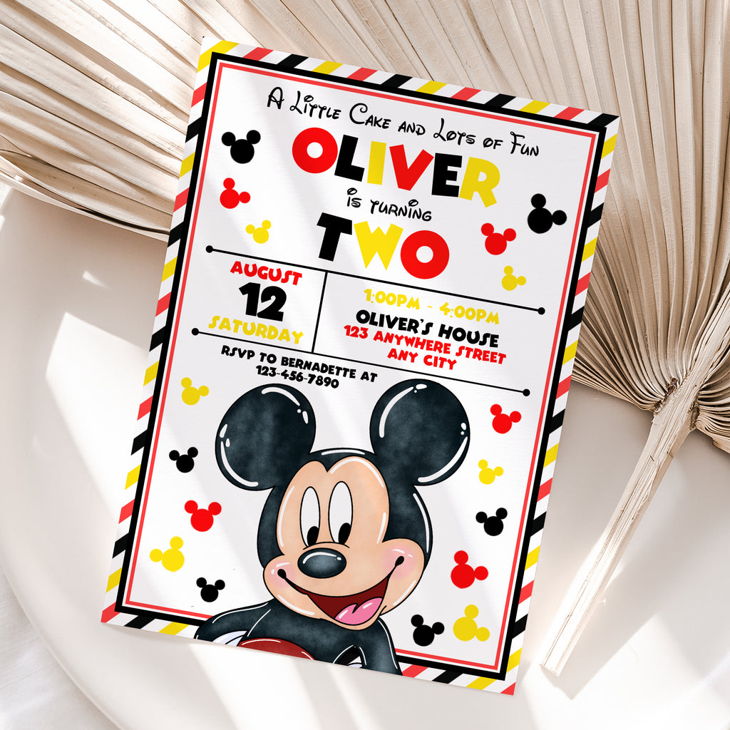 Personalized Mickey Mouse Birthday Invitation – Digital JPG File for Any Age (Version 2)