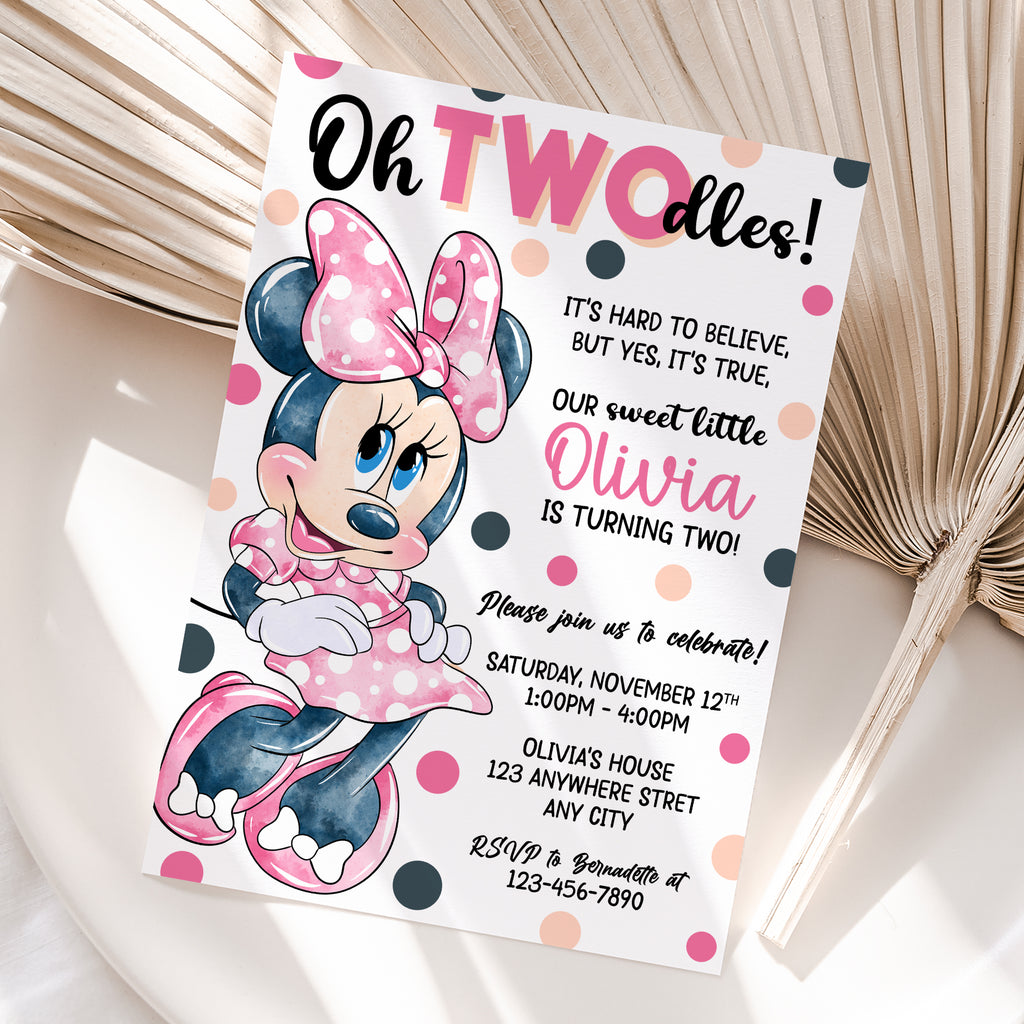 Minnie Mouse 2nd Birthday Invitation – Personalized Digital Printable Party Invite (Version 2)