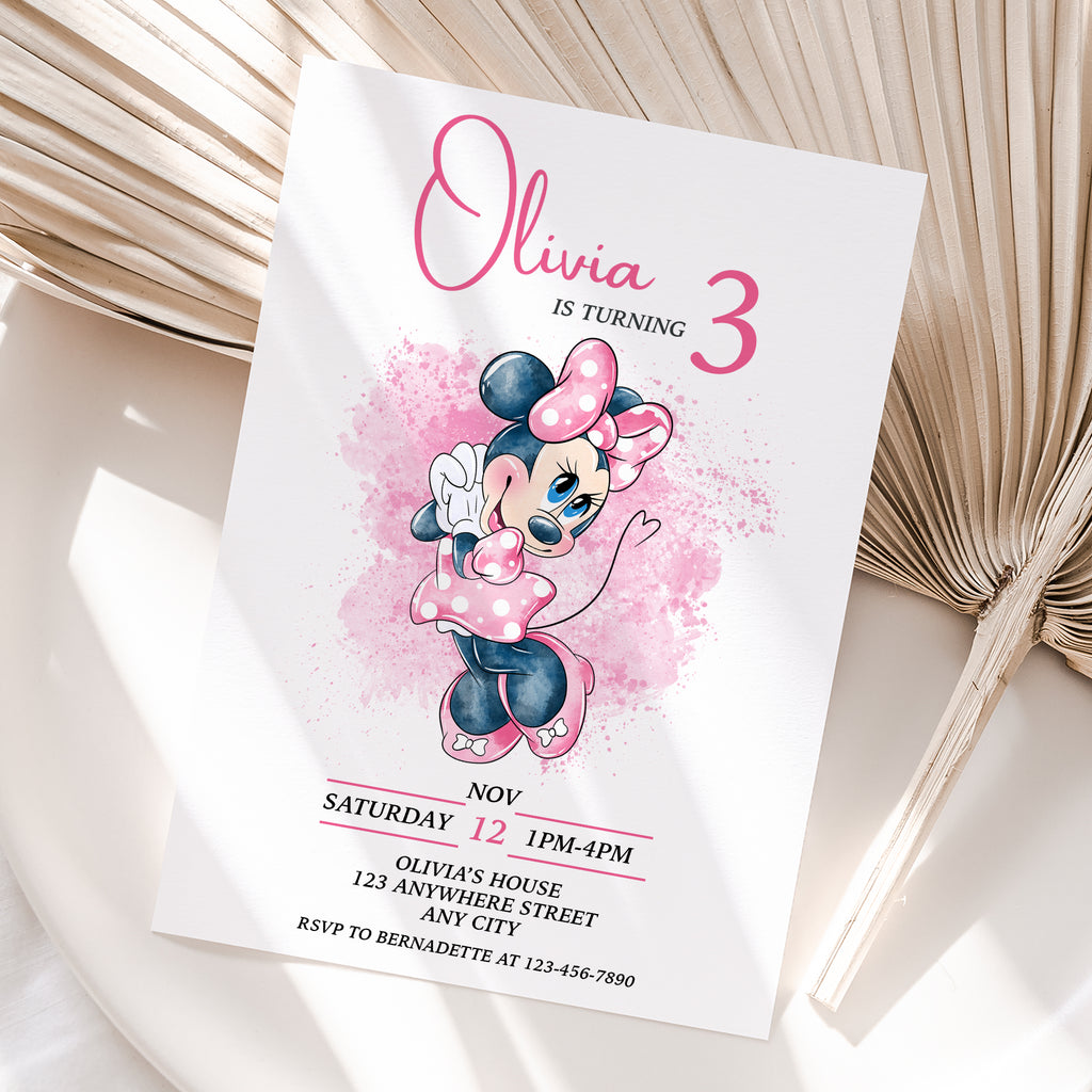 Minnie Mouse Birthday Invitation – Personalized Digital Printable Party Invite (Version 2)