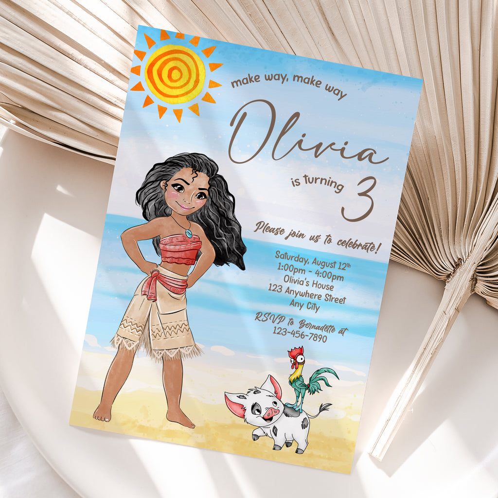 Moana Birthday Invitation – Personalized Digital Printable Party Invite (Version 2)