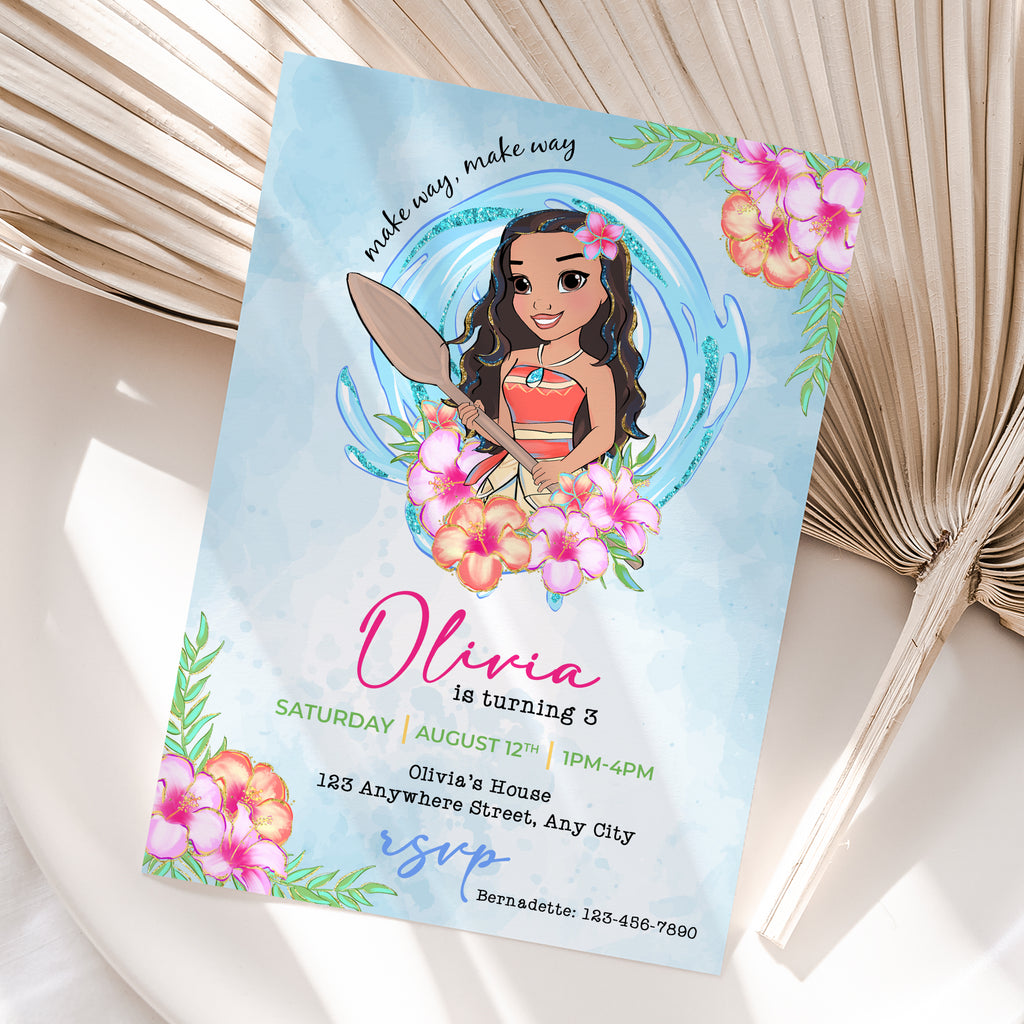 Moana Birthday Invitation – Personalized Digital Printable Party Invite (Version 3)