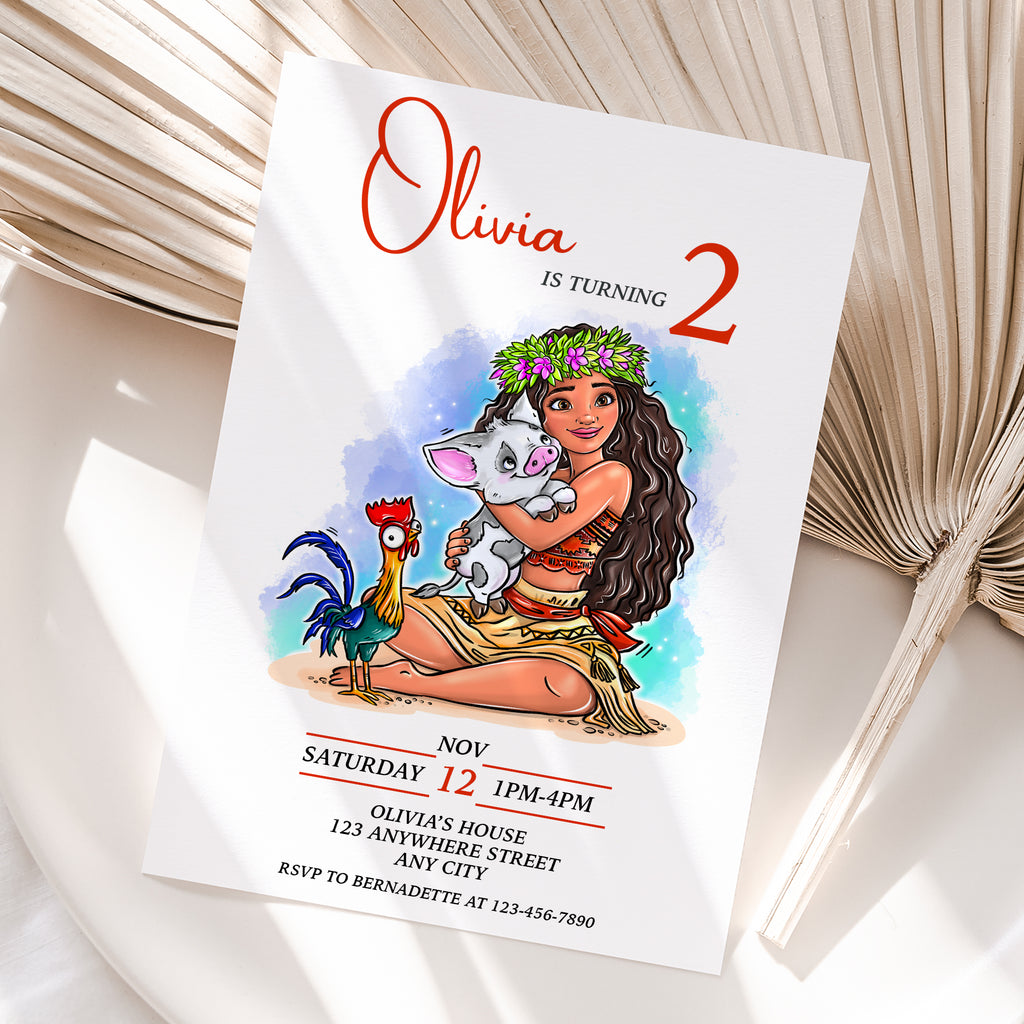 Moana Birthday Invitation – Personalized Digital Printable Party Invite