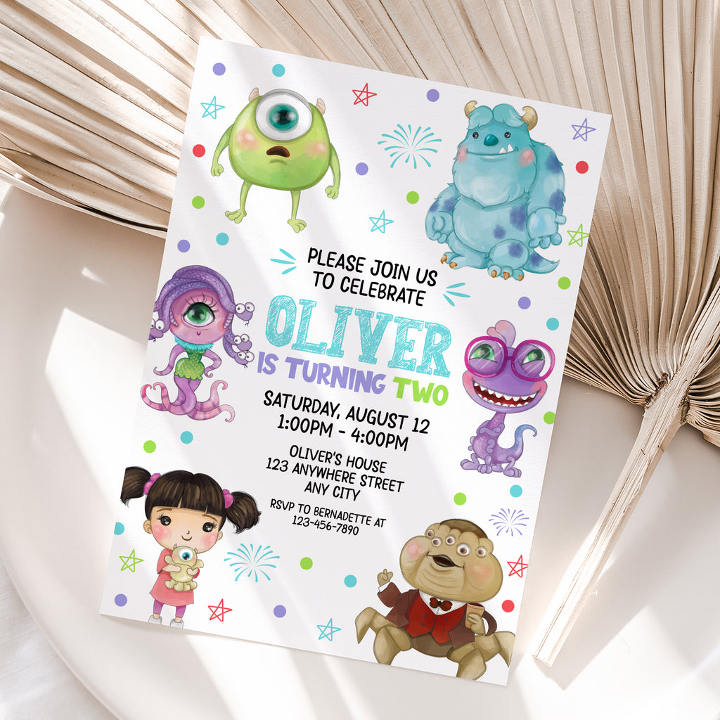 Monster Inc Birthday Invitation – Personalized Digital Printable Party Invite