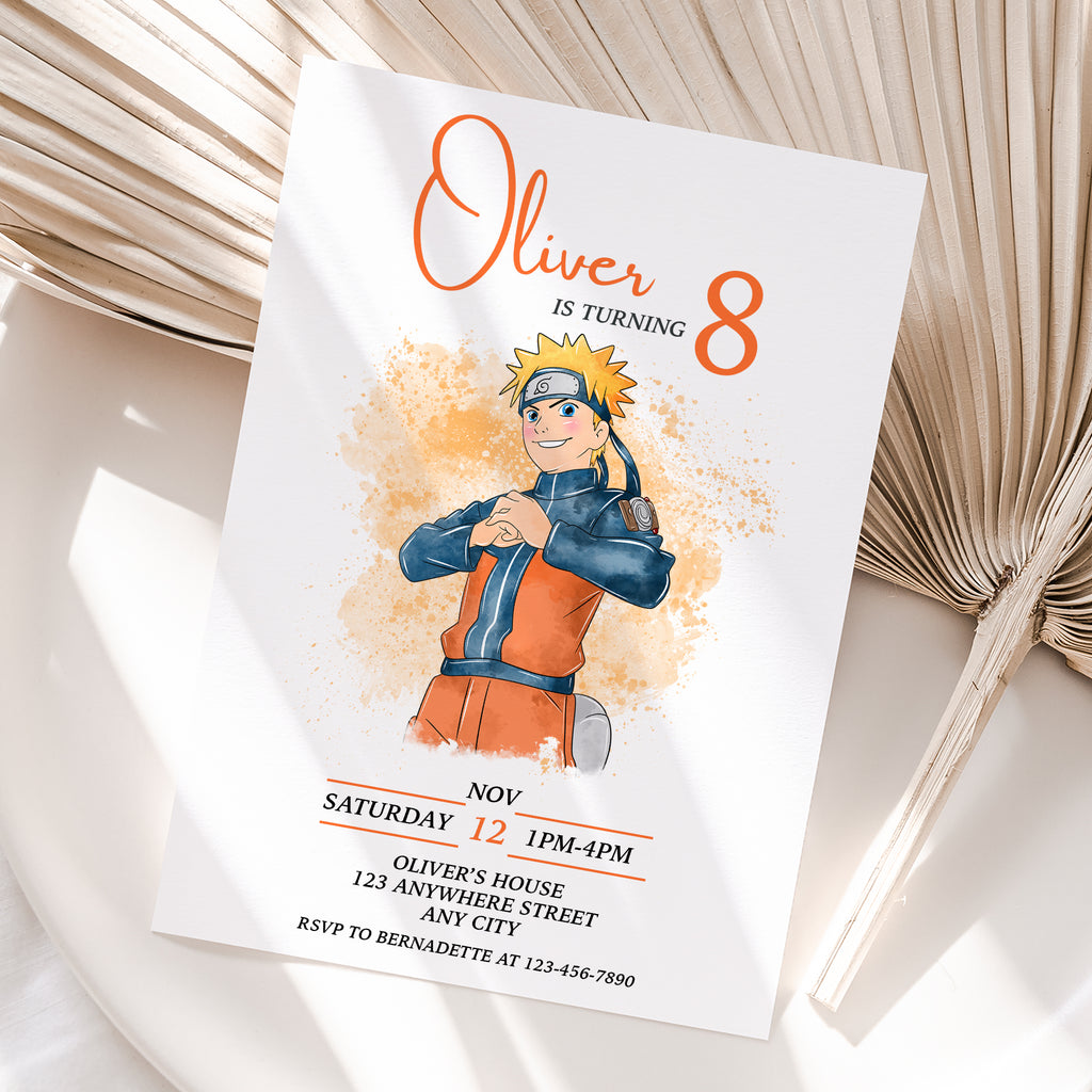Personalized Naruto Birthday Invitation – Digital JPG File for Any Age