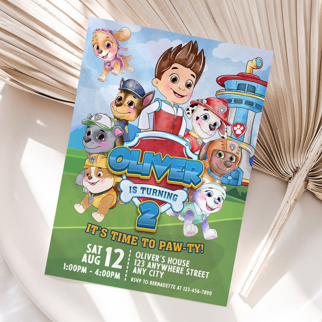 Paw Patrol Birthday Invitation – Personalized Digital Printable Party Invite