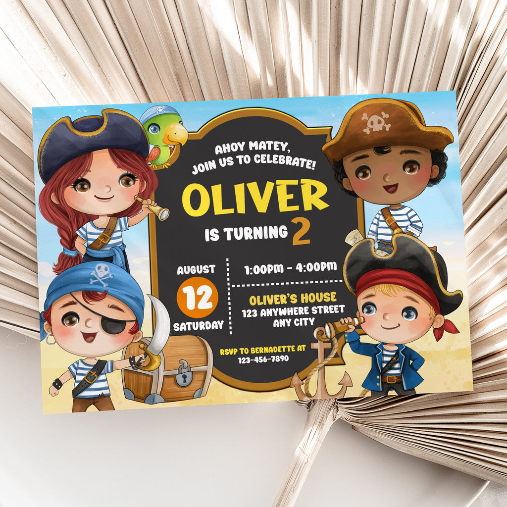 Personalized Pirate Birthday Invitation – Digital JPG File for Any Age