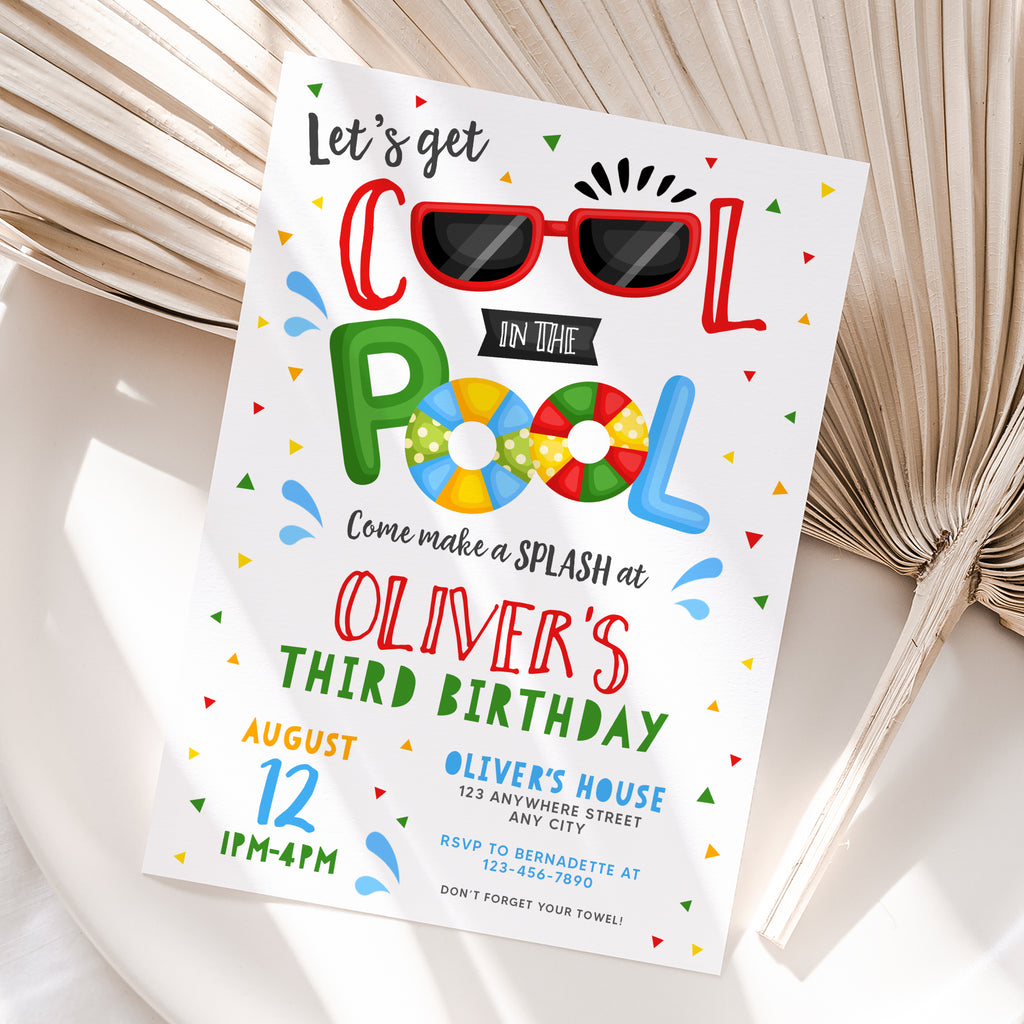 Personalized Pool Party Birthday Invitation – Digital JPG File for Any Age