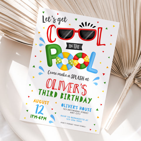 Personalized Pool Party Birthday Invitation – Digital JPG File for Any Age
