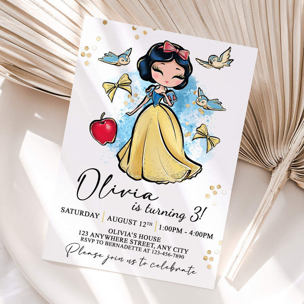 Personalized Snow White Birthday Invitation – Digital JPG File for Any Age (Version 2)