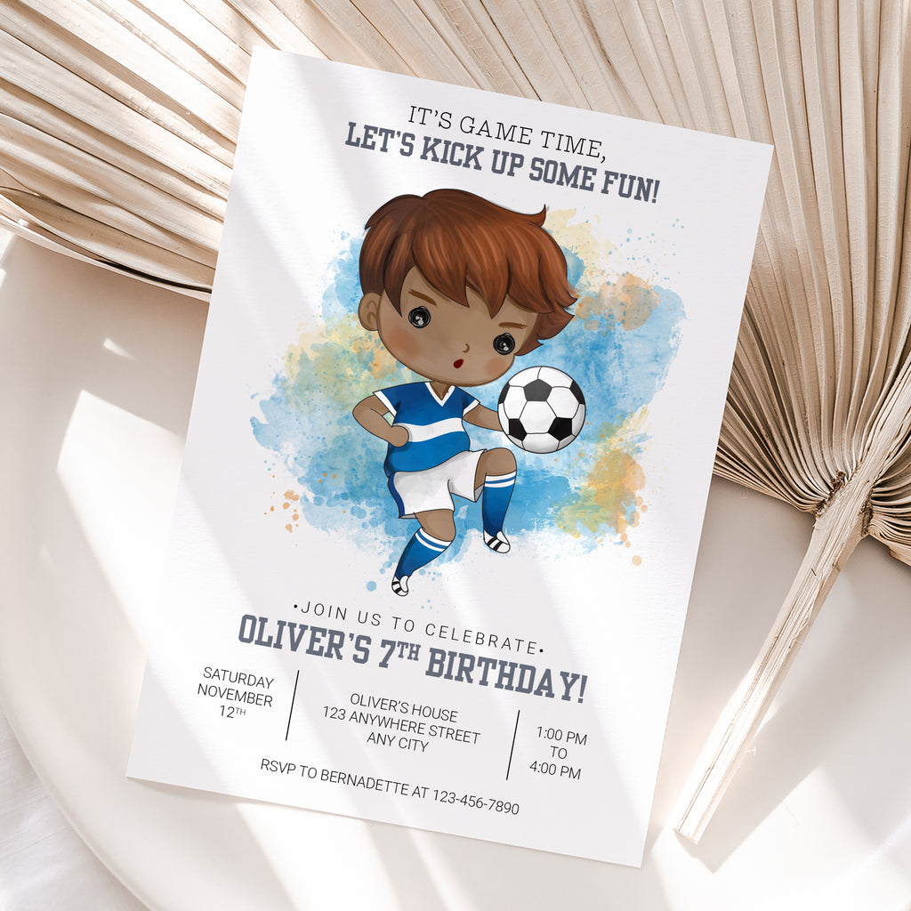 Personalized Soccer Birthday Invitation – Digital JPG File for Any Age (Version 3)
