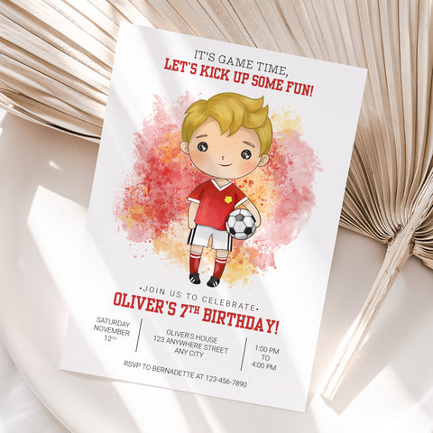 Personalized Soccer Birthday Invitation – Digital JPG File for Any Age (Version 4)