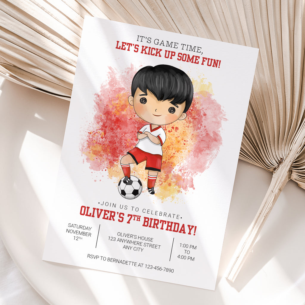 Personalized Soccer Birthday Invitation – Digital JPG File for Any Age (Version 5)