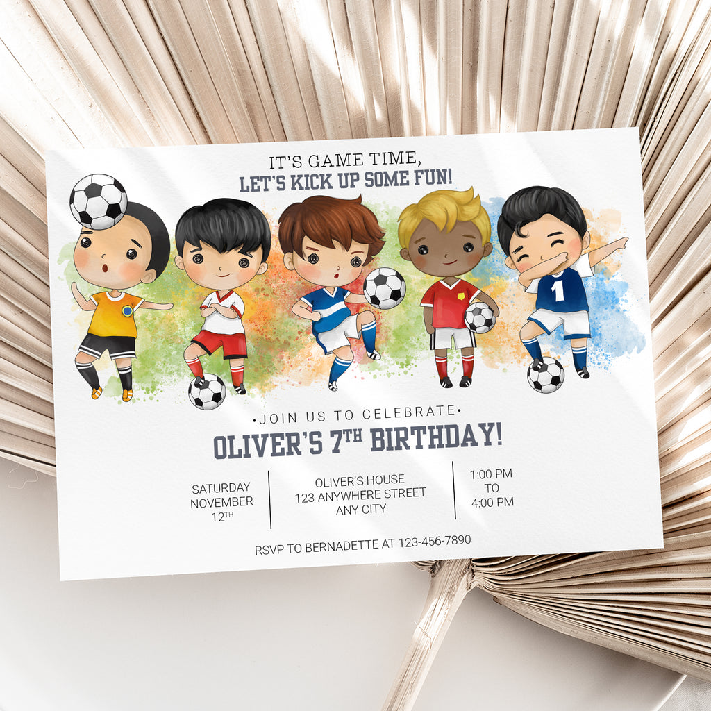 Personalized Soccer Birthday Invitation – Digital JPG File for Any Age (Version 6)