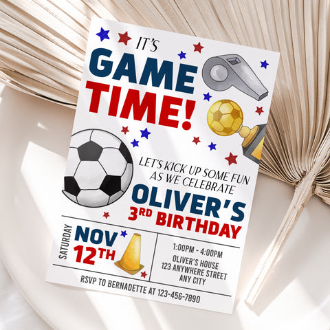 Personalized Soccer Birthday Invitation – Digital JPG File for Any Age (Version 8)