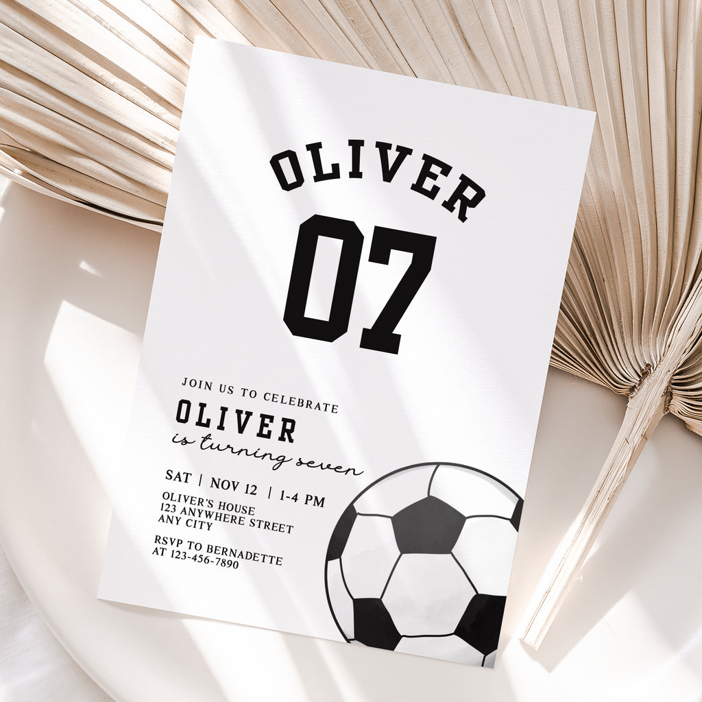 Personalized Soccer Birthday Invitation – Digital JPG File for Any Age (Version 9)