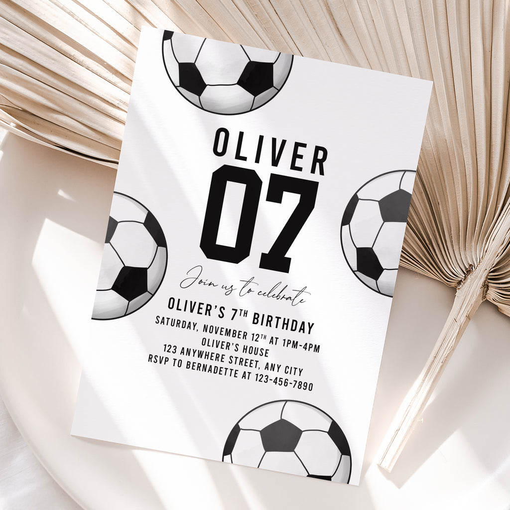 Personalized Soccer Birthday Invitation – Digital JPG File for Any Age
