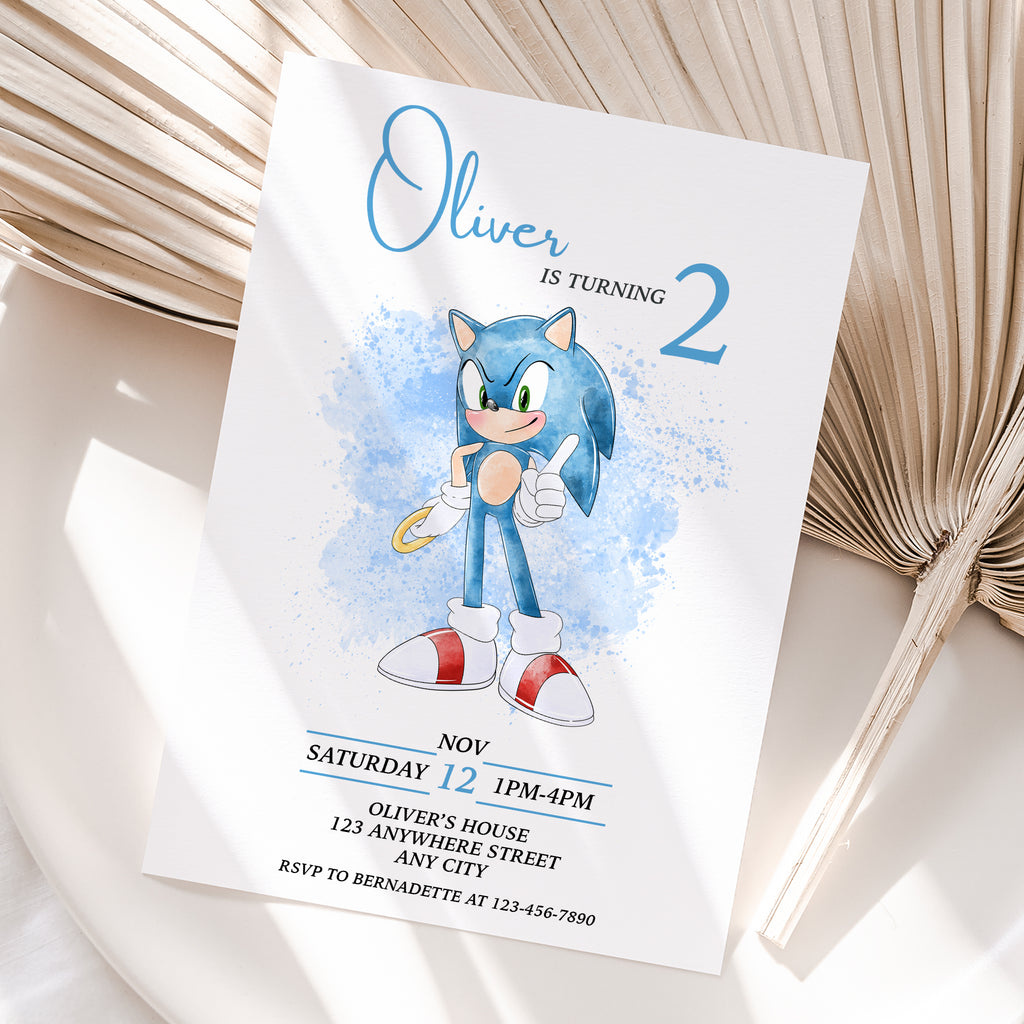Personalized Sonic The Hedgehog Birthday Invitation – Digital JPG File for Any Age