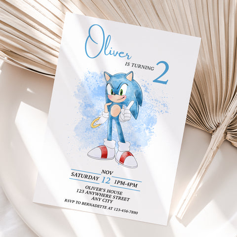 Personalized Sonic The Hedgehog Birthday Invitation – Digital JPG File for Any Age