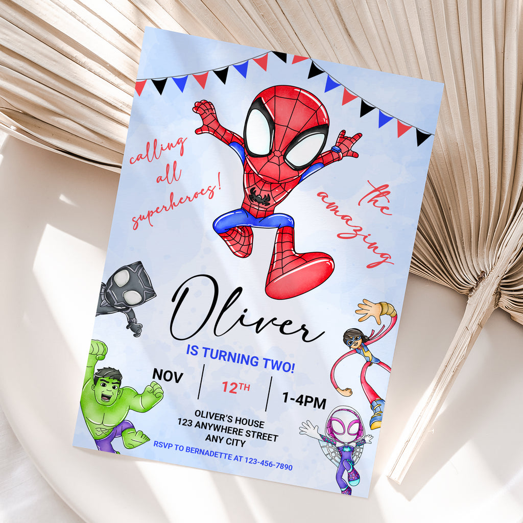 Spider-Man Birthday Invitation – Personalized Digital Printable Party Invite (Version 2)