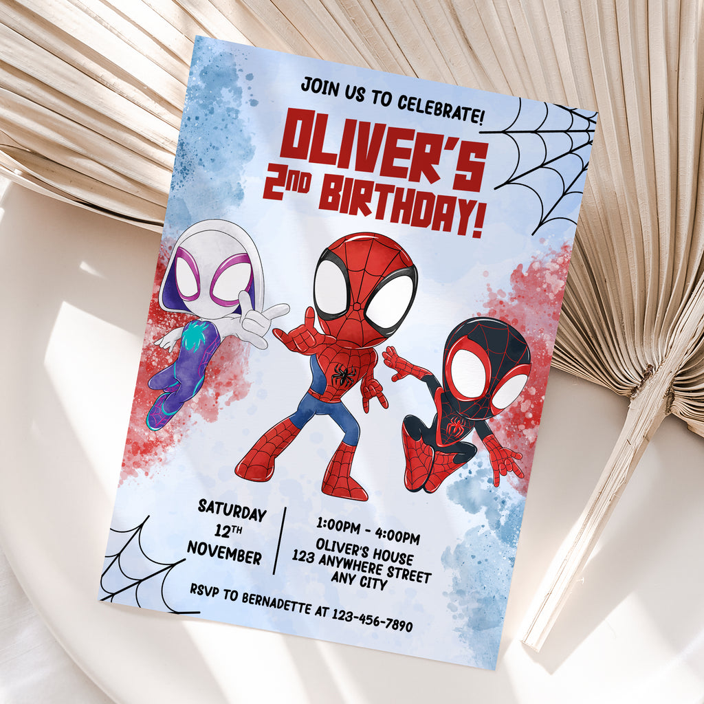 Spider-Man Birthday Invitation – Personalized Digital Printable Party Invite (Version 3)