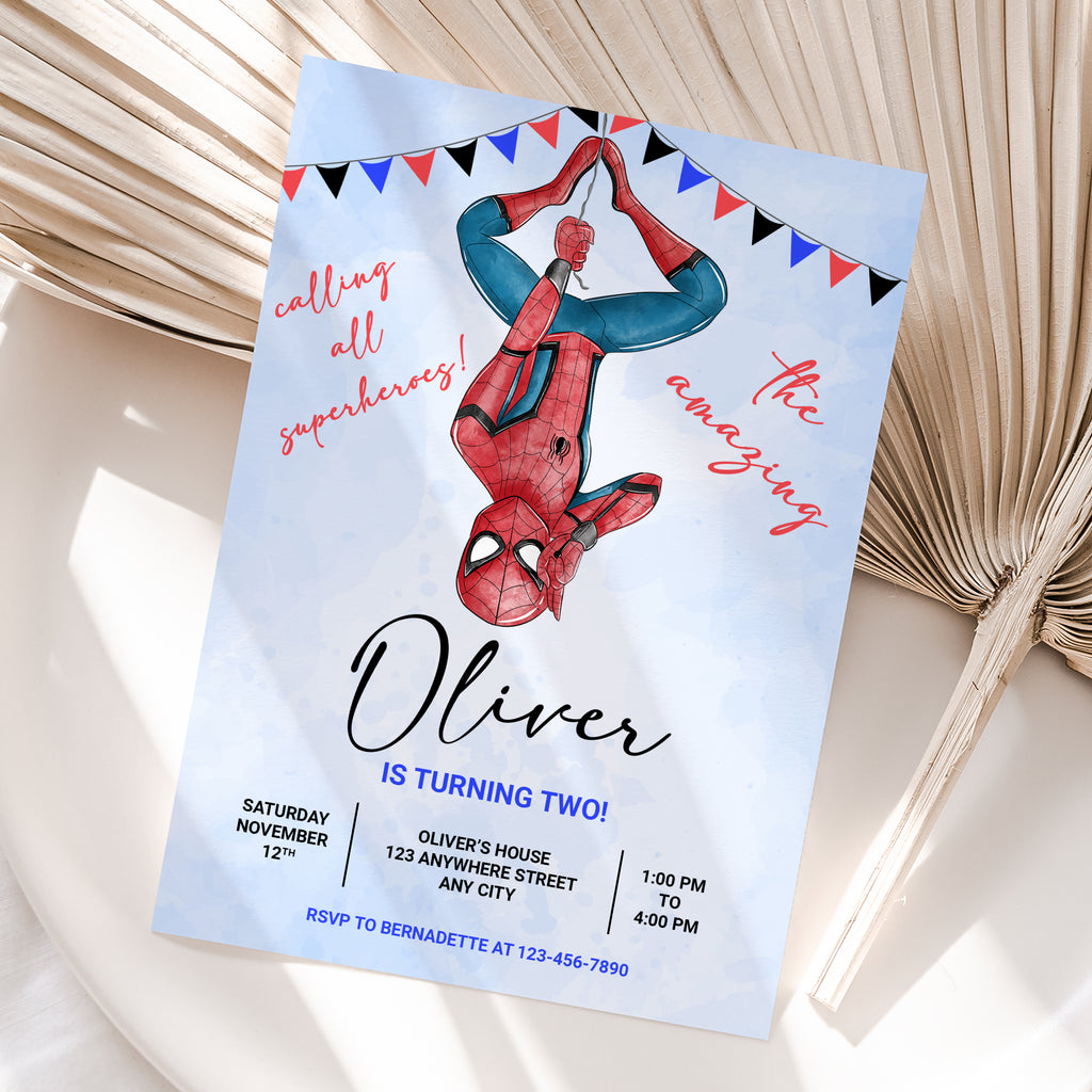 Spider-Man Birthday Invitation – Personalized Digital Printable Party Invite