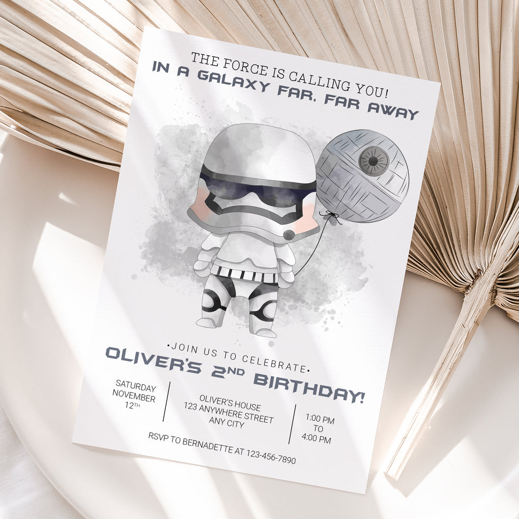 Stormtrooper Birthday Invitation – Personalized Digital Printable Party Invite