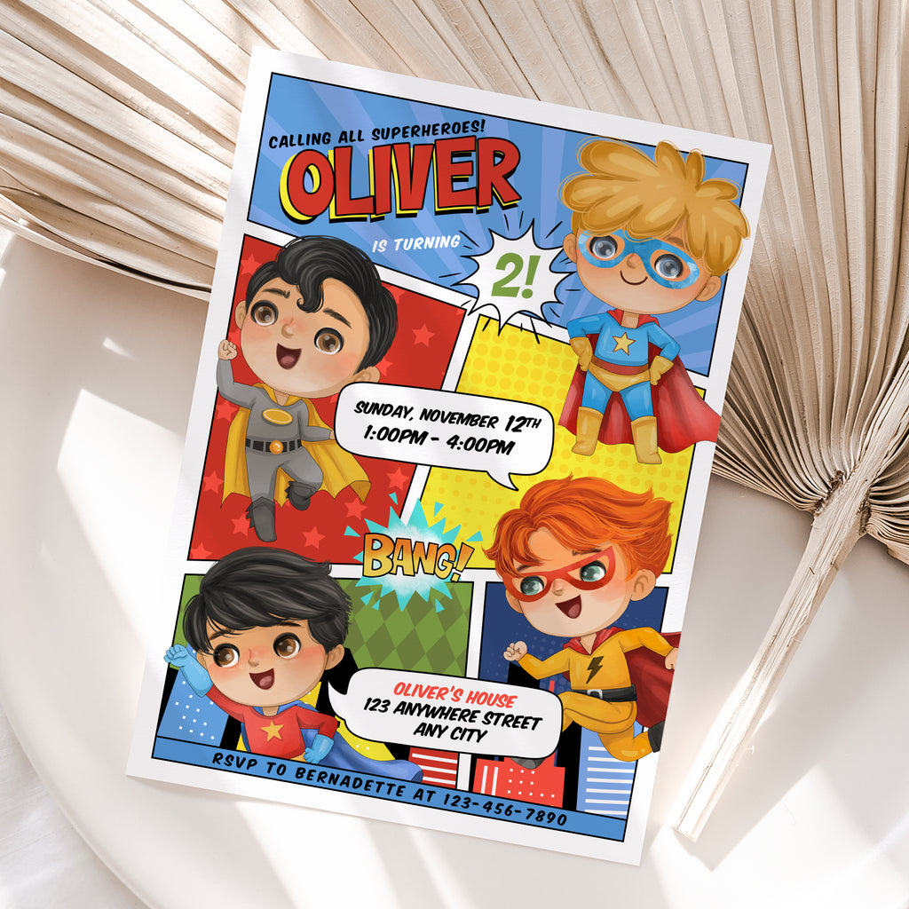 Personalized Superhero Birthday Invitation – Digital JPG File for Any Age