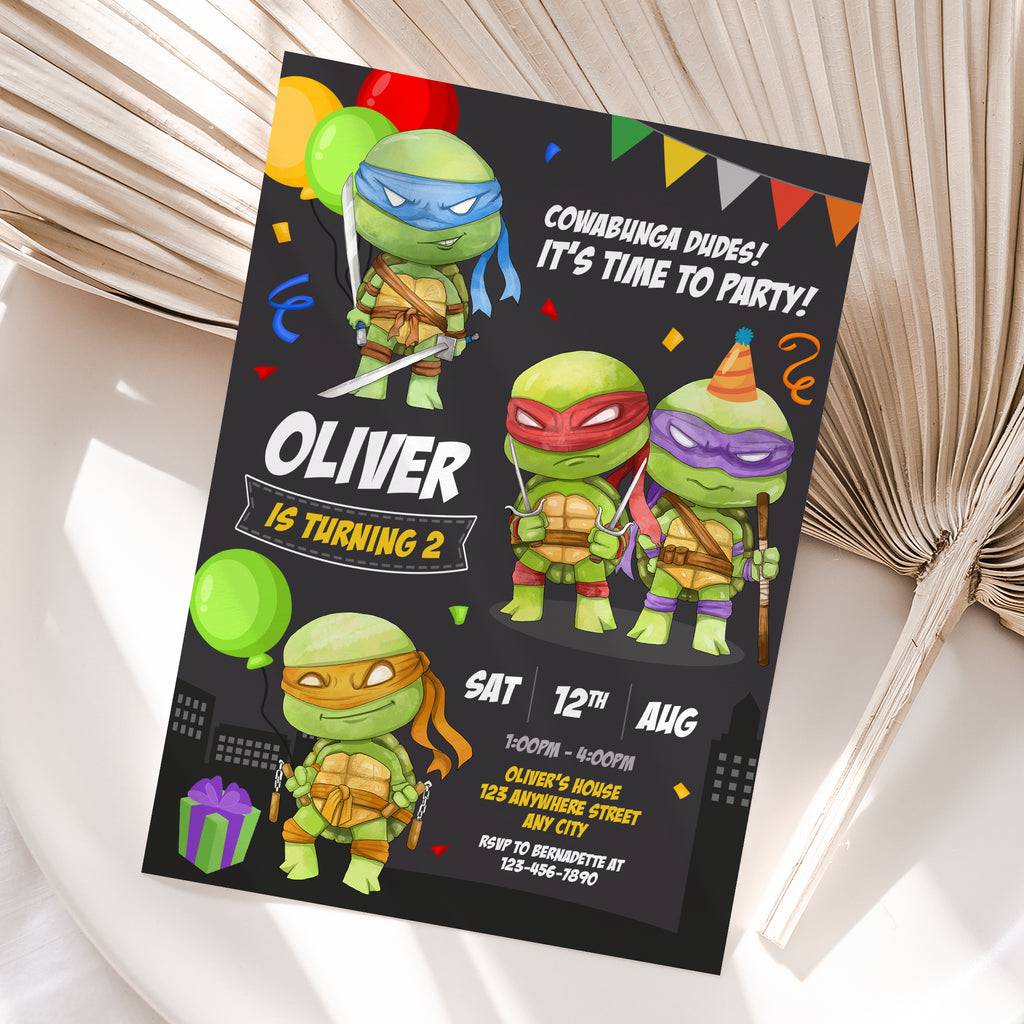 Teenage Mutant Ninja Turtles Birthday Invitation – Personalized Digital Printable Party Invite (Version 2)