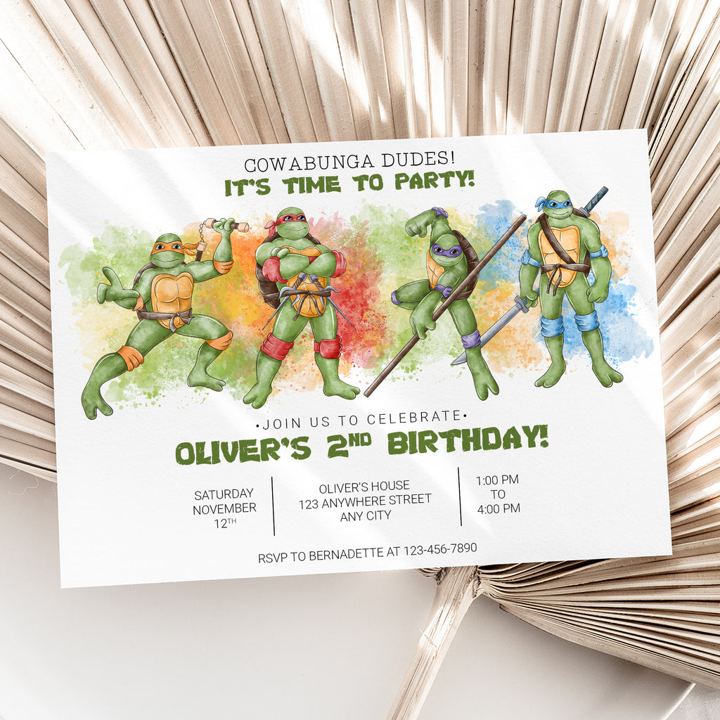 Teenage Mutant Ninja Turtles Birthday Invitation – Personalized Digital Printable Party Invite (Version 3)