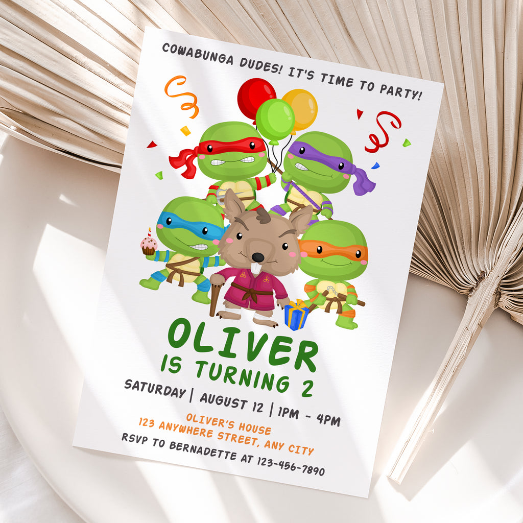 Teenage Mutant Ninja Turtles Birthday Invitation – Personalized Digital Printable Party Invite