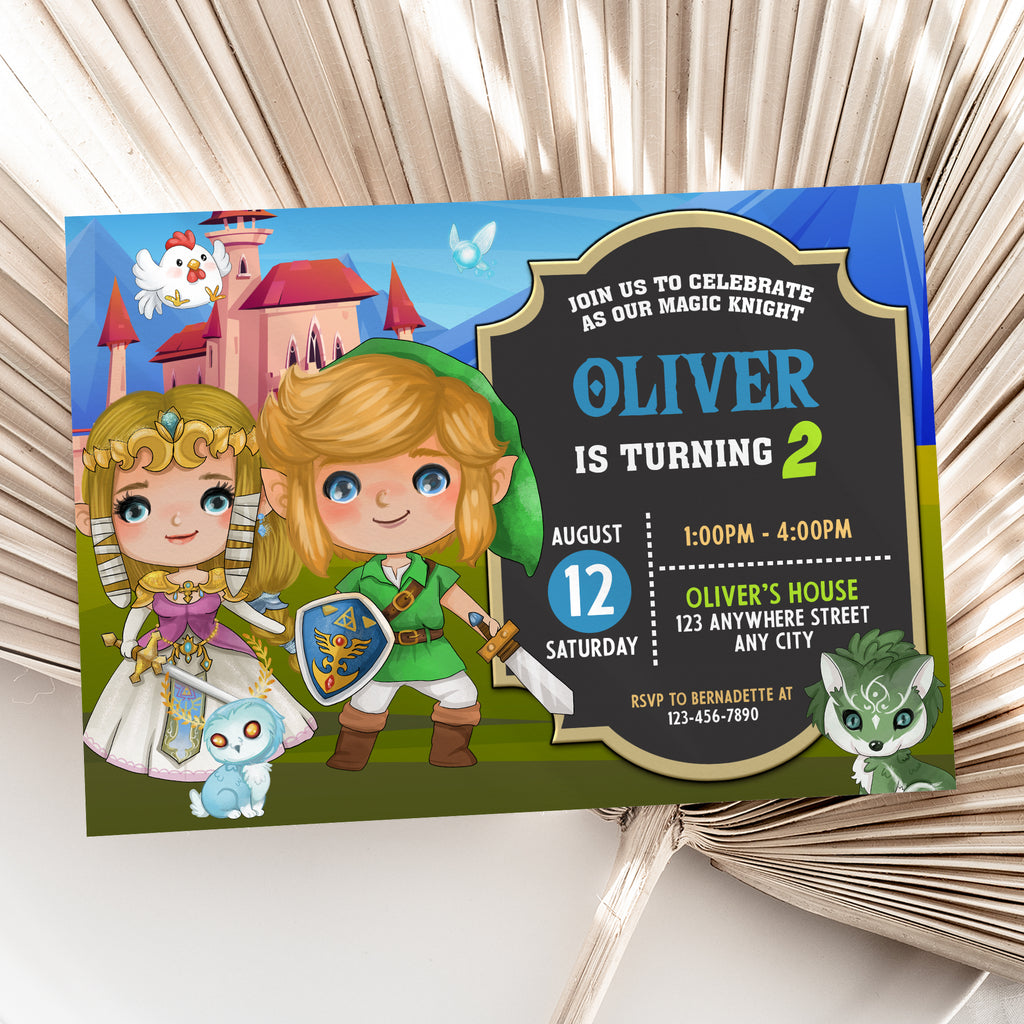 Personalized Zelda Birthday Invitation – Digital JPG File for Any Age